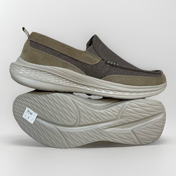 Skechers Relaxed Fit Men Size 10.5 Slade-Munson Light Brown Slip On 205102 New - Picture 3 of 9
